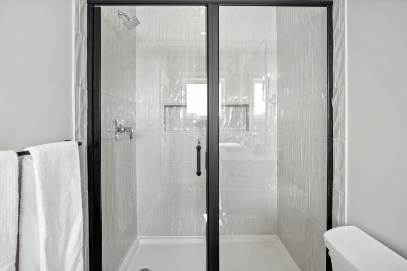 Contemporary Shower with Glass Doors