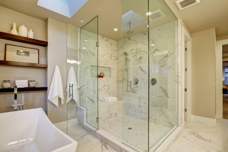 Elegant Shower with Marble Accents